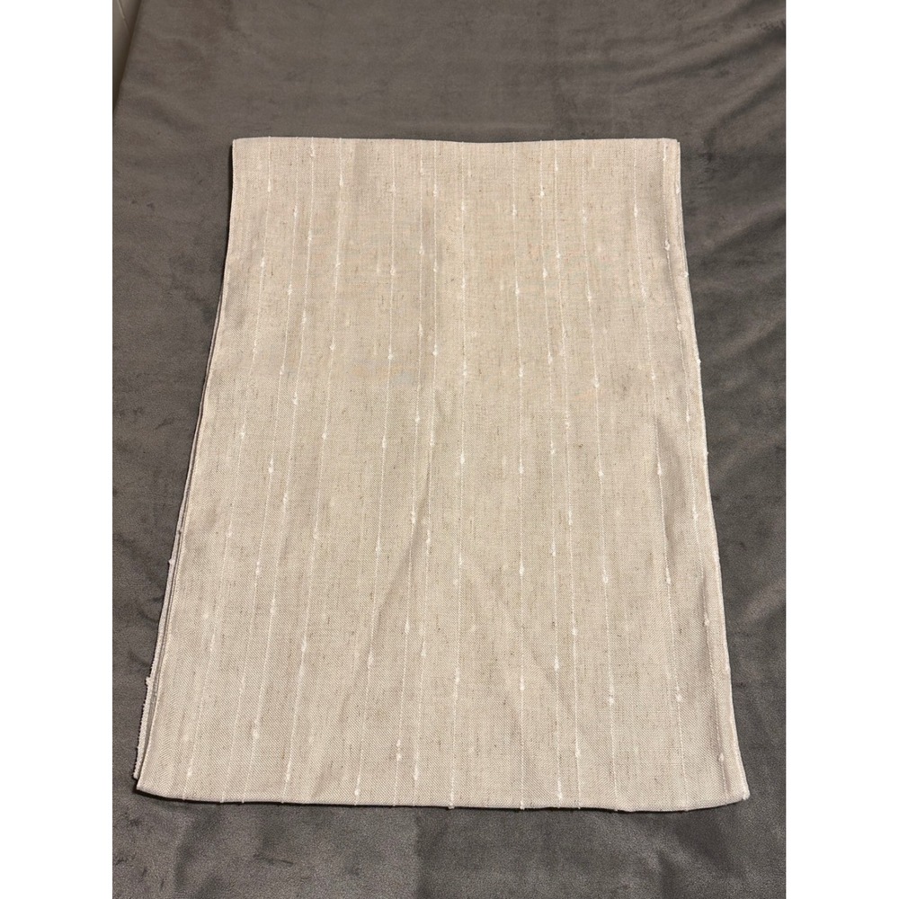 Lauren Ralph Lauren Home Beige Linen Blend Striped Curtain Panel 84x15